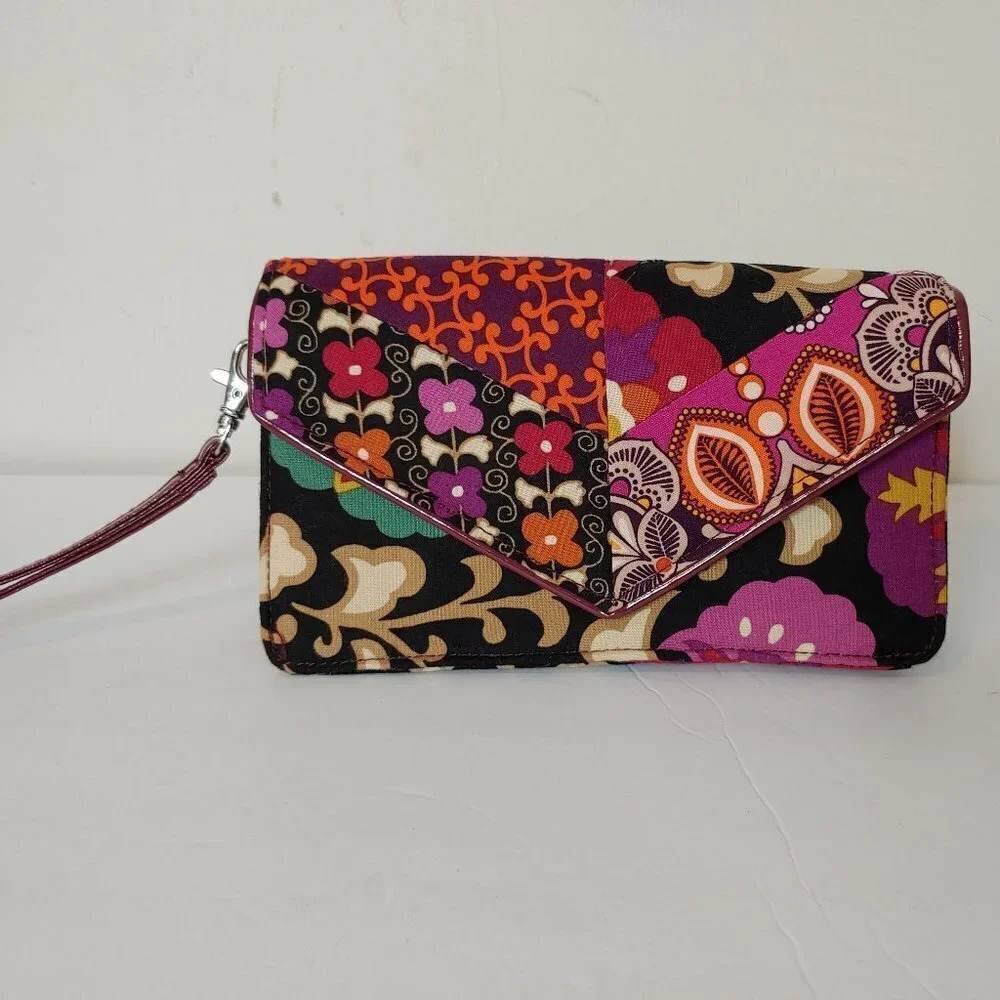Vera Bradley Patchwork Envelope Wristlet Retired‎ Prints Clementine Night Owl